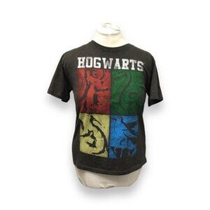 Harry Potter Youth Short Sleeve Hogwarts Graphic Tee, Gray, size L (10/12)